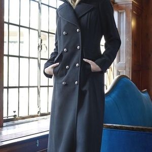 Black BCBGeneration Double-Breaster Maxi Coat